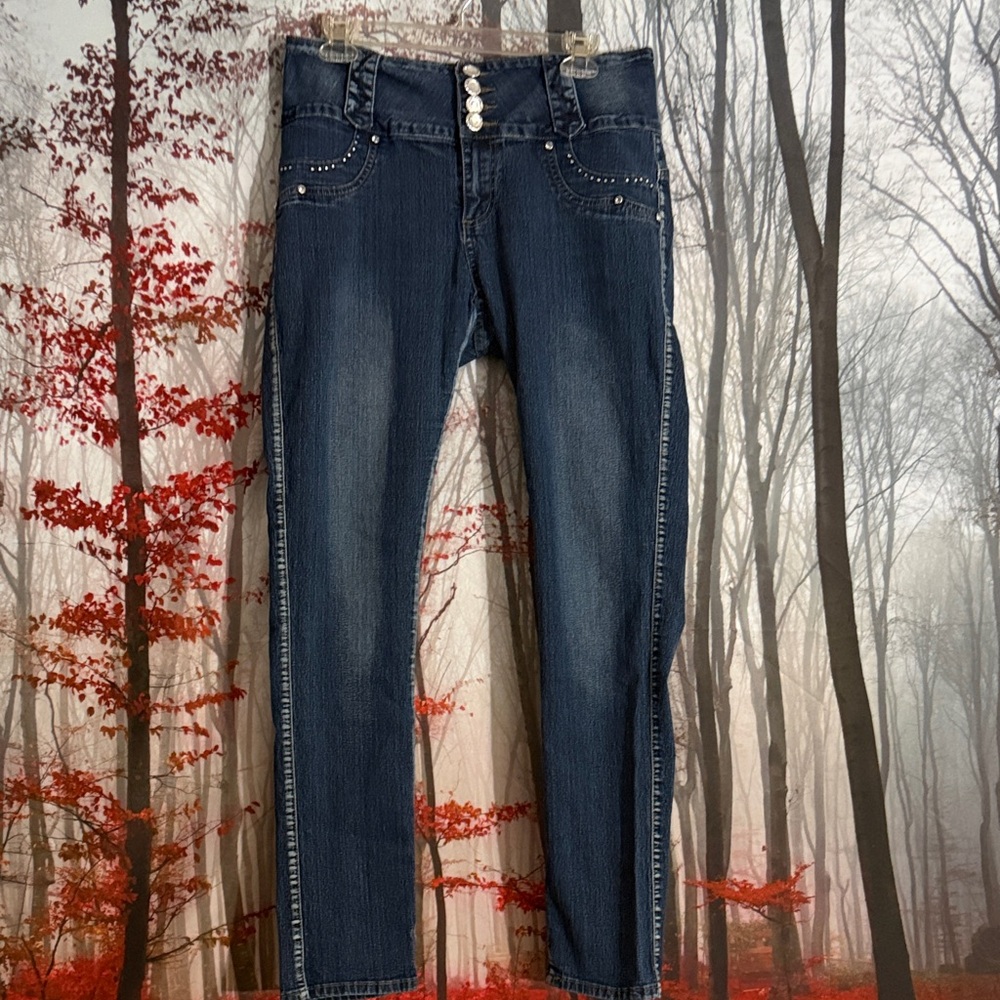 Dark Indigo Women’s Jeans with Stud Detail